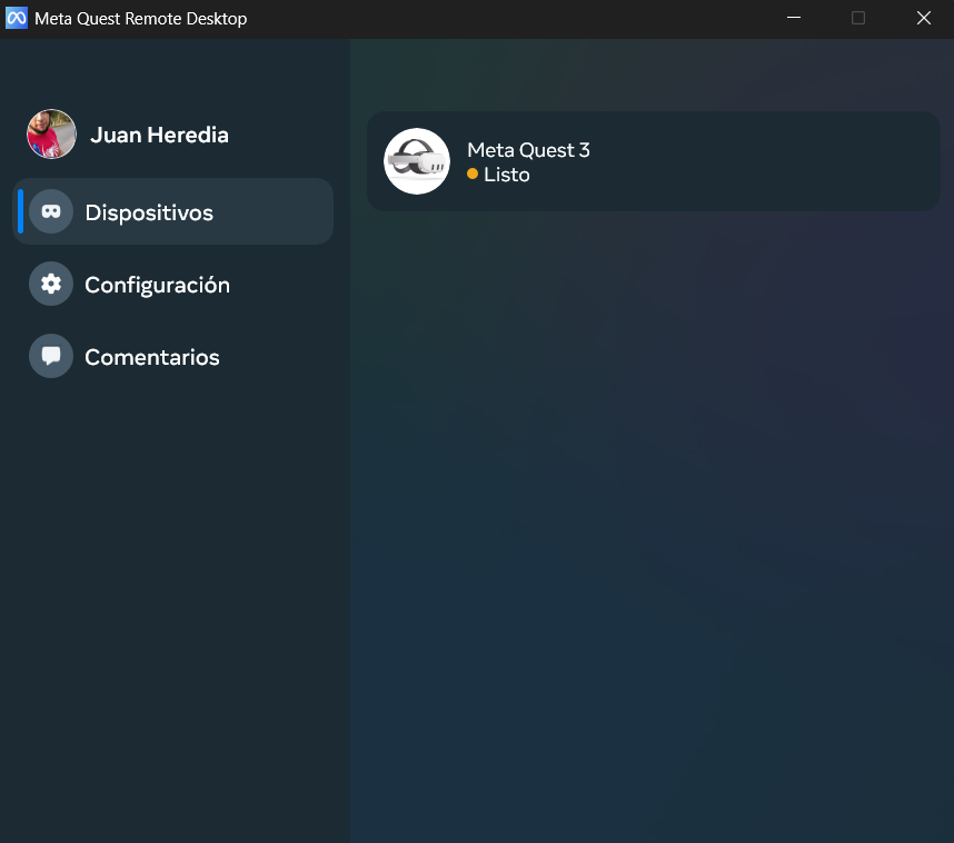 Imagen del asistente de meta desktop en windows
